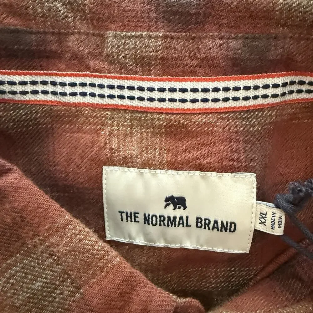 The Normal Brand Flannel Button Up Shirt Maple Glaze Plaid Hudson Size XXL - Picture 6 of 10